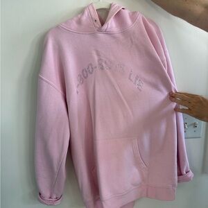 Boys Lie Pink Hoodie with 1-800-boys-lie